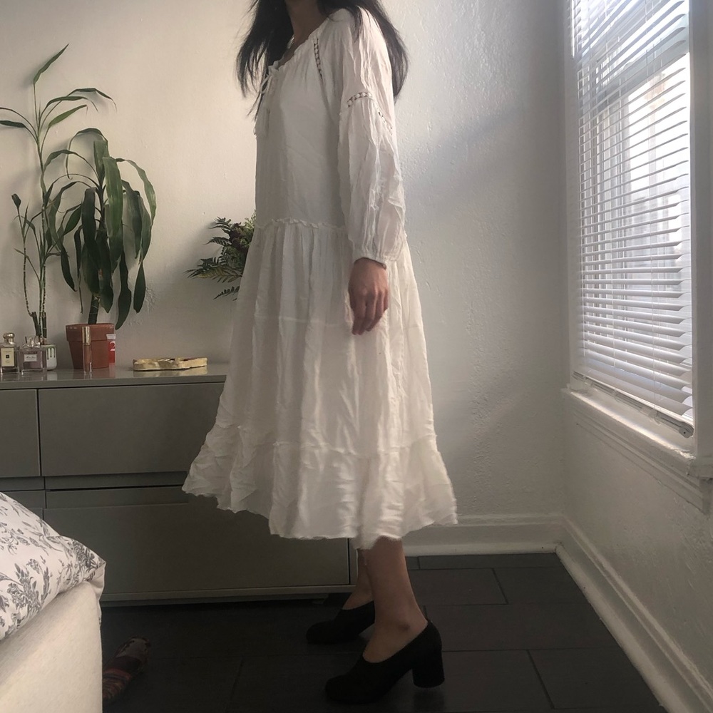 White Midi Boho Dress